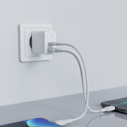 Acefast wall charger USB Type C | USB 32W, PPS, PD, QC 3.0, AFC, FCP white (A5 white) image 2