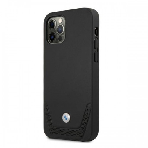 BMHCP12MRSWPK BMW Signature Leather Lower Stripe Case for iPhone 12|12 Pro 6.1 Black image 2