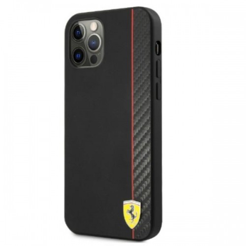 FESAXHCP12LBK Ferrari On Track Stripe Carbon Hard Case for iPhone 12 Pro Max 6.7 Black image 2