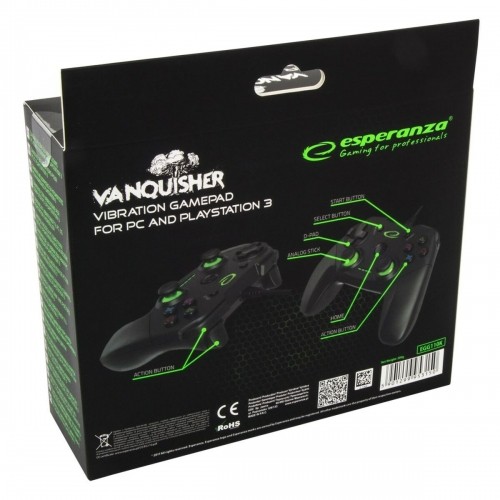 Игровой пульт Esperanza Vanquisher GX550 USB 2.0 Чёрный PC PlayStation 3 image 2
