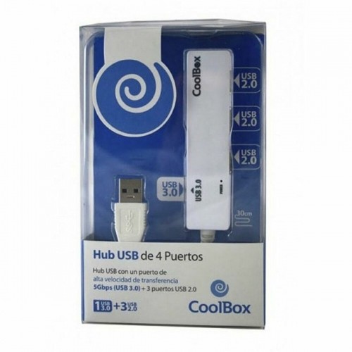 3-Port USB Hub CoolBox COO-H413 Balts Melns image 2