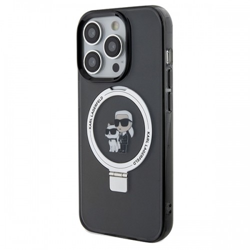 Karl Lagerfeld KLHMP14LHMRSKCK iPhone 14 Pro 6.1" czarny|black hardcase Ring Stand Karl&Choupettte MagSafe image 2
