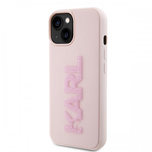 Karl Lagerfeld KLHCP15S3DMBKCP iPhone 15 6.1" różowy|pink hardcase 3D Rubber Glitter Logo image 2