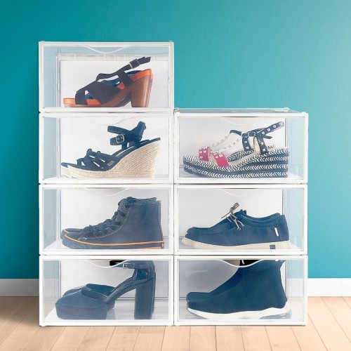 Stackable shoe box Max Home Balts 6 gb. polipropilēns ABS 35 x 18,5 x 27 cm image 2
