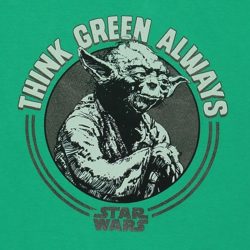 Krekls ar Īsām Piedurknēm Star Wars Yoda Think Green Zaļš Unisekss image 2