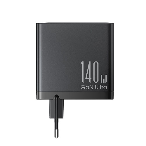 Fast charger GaN 140W 3 x USB-C | USB-A Joyroom JR-TCG05EU - black + USB-C cable - USB-C 240W 1.2m image 2