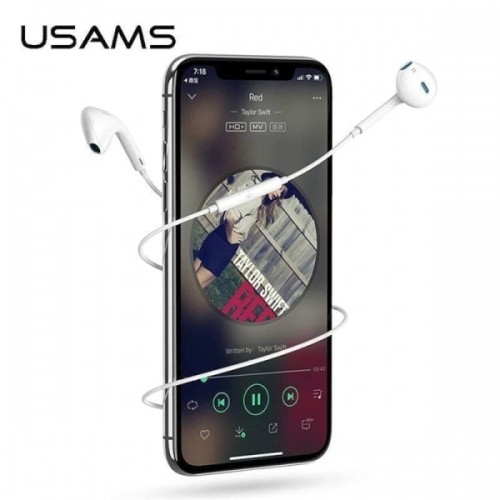 USAMS Słuchawki stereo EP-24 lightning iPhone 7|8|X|XS|XS Max|XR biały|white HSEP2401 image 2