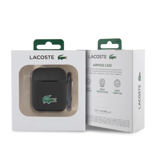 Lacoste Liquid Silicone Croc Logo Case for AirPods 1|2 Black image 2