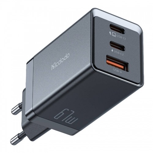 Mcdodo CH-1544 GaN wall charger, 2x USB-C, 1x USB, 67W + USB-C to USB-C cable (black) image 2