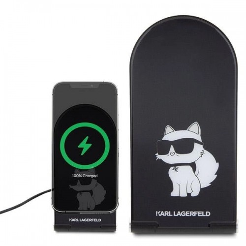 Karl Lagerfeld Choupette MagSafe induction charger 15W, foldable 2in1 - black image 2