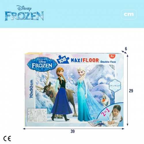 Puzle Bērniem Frozen Abpusējs 108 Daudzums 70 x 1,5 x 50 cm (6 gb.) image 2