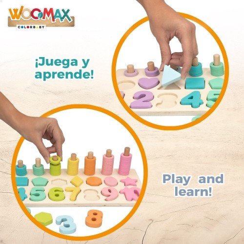 Woomax Деревянная развивающая игра Учусь считать, цвета и геометрические фигуры 3+ CB49368 image 2
