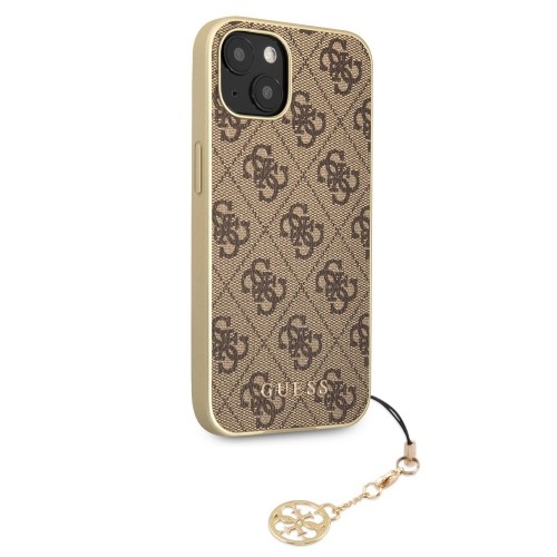 Guess 4G Charms Case for iPhone 13 Brown image 2