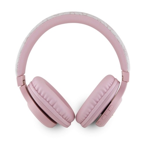 Guess PU Leather 4G Tone on Tone Script Logo BT5.3 Stereo Headphone Pink image 2