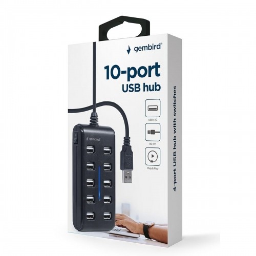 USB-разветвитель GEMBIRD UHB-U2P10P-01 image 2
