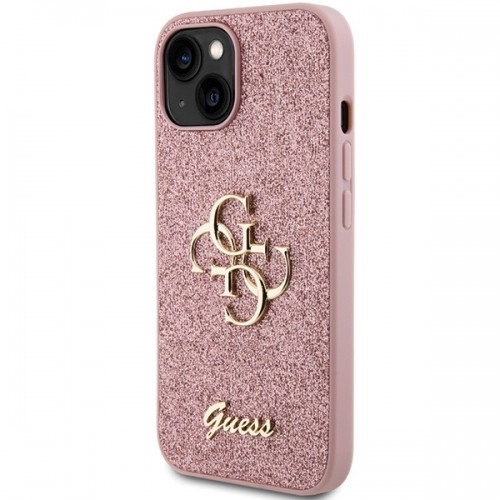 Guess GUHCP15MHG4SGP iPhone 15 Plus 6.7" różowy|pink hardcase Glitter Script Big 4G image 2