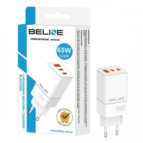 Beline Ład. siec. 2x USB-C + 1x USB 65W biały|white (only head) PD 3.0 + QC 3.0  BLN3CW65 GaN image 2