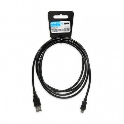 iBox IKU2M18 USB cable 1.8 m USB 2.0 USB A Micro-USB B Black image 2