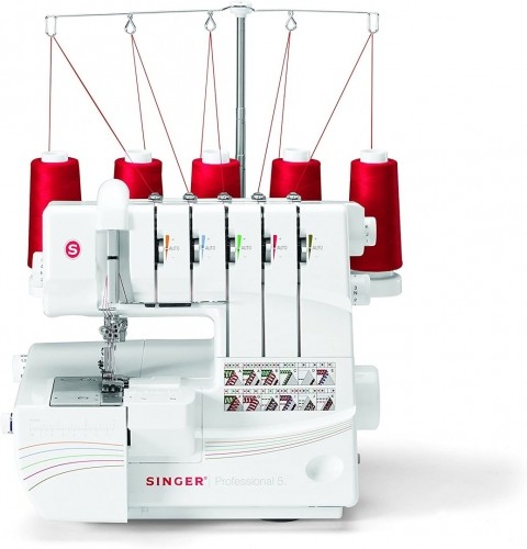 Overlock Singer 14T968 sewing machine, electric current, white image 2