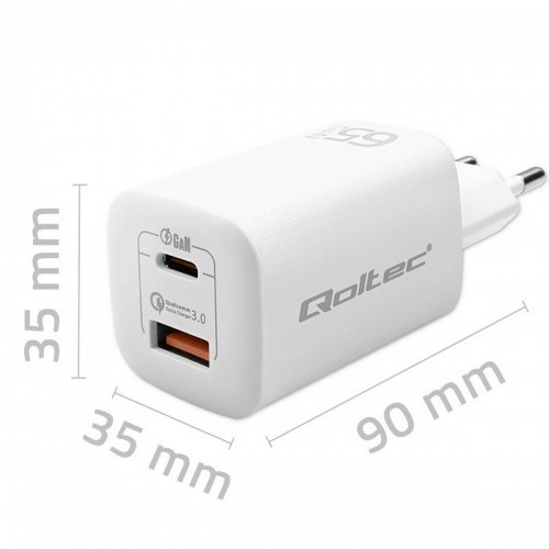 Сетевое зарядное устройство Qoltec 50765 Белый 65 W image 2