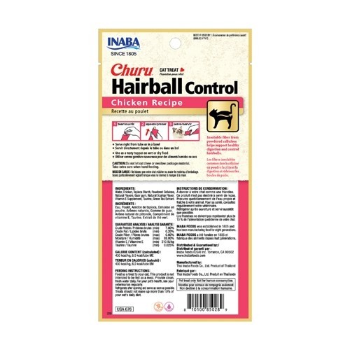 INABA Churu Hairball Chicken - cat treat - 4x14 g image 2