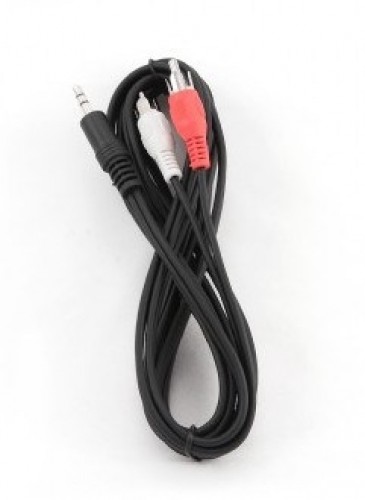 Gembird 2.5m, 3.5mm/2xRCA, M/M audio cable Black, Red, White image 2