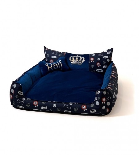 GO GIFT Dog and cat bed XXL - navy blue - 110x90x18 cm image 2
