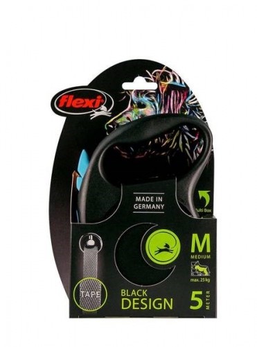 Flexi Automatic leash Black Design M 5 m, Blue image 2