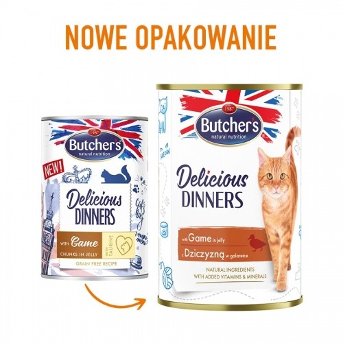 BUTCHER'S Delicious Dinners Pieces with venison in jelly - wet cat food - 400g image 2