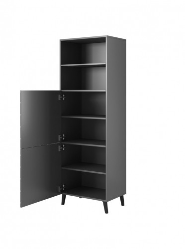 Cama Meble Cabinet ABETO 60x40x176,5 cm graphite/glossy graphite image 2