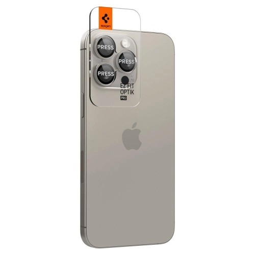 Apple Spigen Optik.tR EZ Fit Camera Protector for iPhone 14 Pro | Pro Max | 15 Pro | Pro Max - natural titanium 2 pcs. image 2