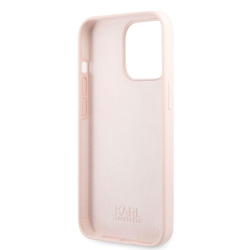 KLHCP13XSLKHP Karl Lagerfeld Liquid Silicone Karl Head Case for iPhone 13 Pro Max Light Pink image 2