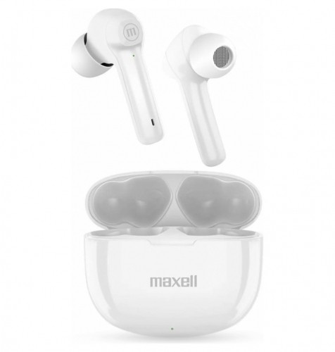 Maxell Dynamic+ wireless headphones with charging case Bluetooth white image 2