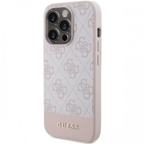 Guess GUHCP15LG4GLPI iPhone 15 Pro 6.1" różowy|pink hardcase 4G Stripe Collection image 2
