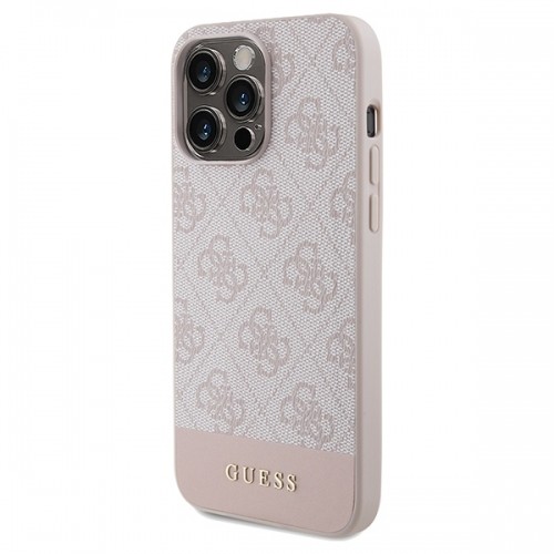 Guess GUHCP14LG4GLPI iPhone 14 Pro 6,1" różowy|pink hard case 4G Stripe Collection image 2