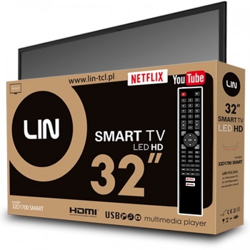 TV 32" LIN 32D1700 SMART HD Ready DVB-T2 image 2