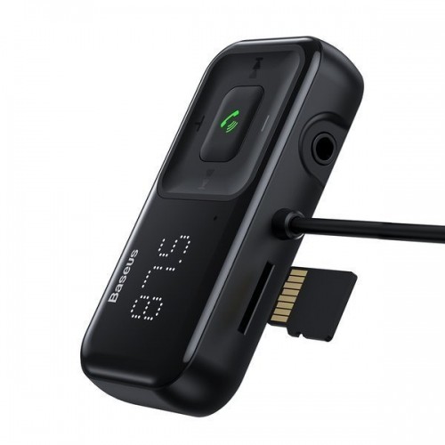 Wireless Bluetooth FM transmitter with charger Baseus S-16 (Overseas edition) - black image 2