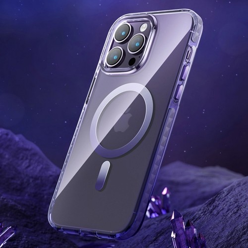 Kingxbar PQY Ice Crystal Series magnetic case for iPhone 14 MagSafe purple image 2