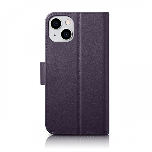 iCarer Wallet Case 2in1 Cover iPhone 14 Plus Anti-RFID Leather Flip Case Dark Purple (WMI14220727-DP) image 2