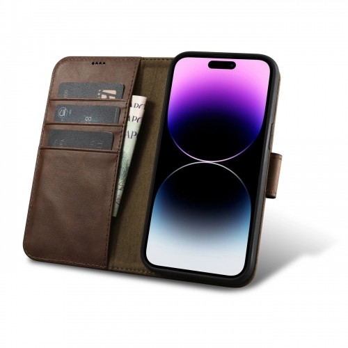 iCarer Oil Wax Wallet Case 2in1 Cover iPhone 14 Pro Max Leather Flip Cover Anti-RFID brown (WMI14220724-BN) image 2