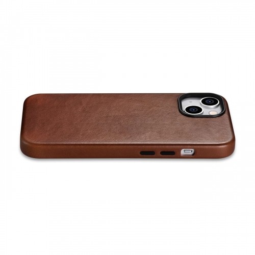 iCarer Oil Wax Premium Leather Case magnetic leather case iPhone 14 with MagSafe brown (WMI14220701-RB) image 2