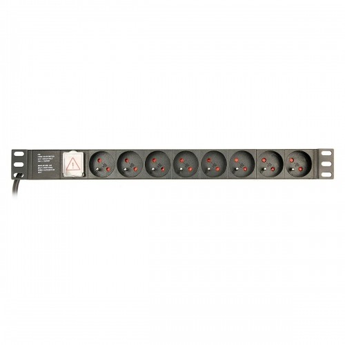 Schuko 19" 8 virzienu daudzligzdu adapteris ar ieslēgšanas/izslēgšanas slēdzi GEMBIRD EG-PDU-014-F (3 m) image 2