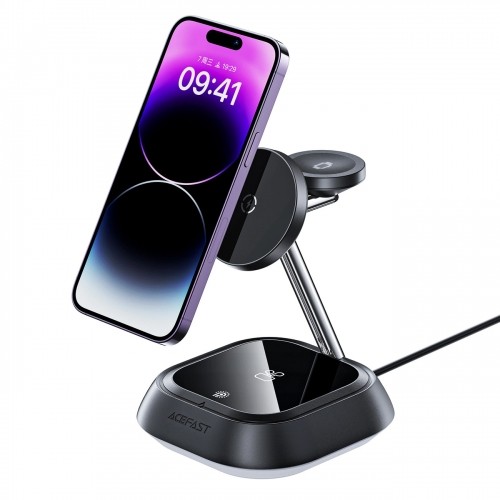3in1 Acefast E16 15W inductive charging station for phone | headphones | watch - black image 2