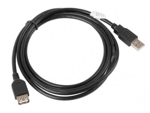 Lanberg CA-USBE-10CC-0018-BK USB kabelis 1,8 m USB 2.0 USB A Melns image 2