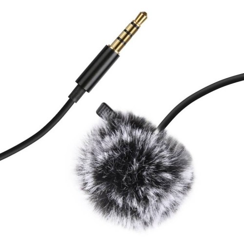Puluz Jack Lavalier Wired Condenser Recording Microphone 1.5m jack 3.5mm PU424 image 2