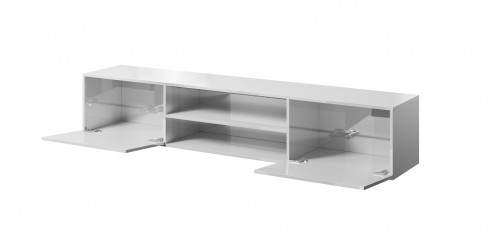 Cama Meble RTV cabinet SLIDE 200K 200x40x37 cm all glossy white image 2