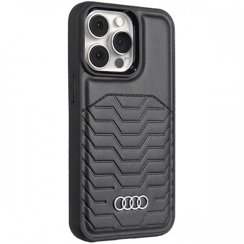 Audi Synthetic Leather MagSafe iPhone 13 Pro | 13 6.1" czarny|black hardcase AU-TPUPCMIP13P-GT|D3-BK image 2