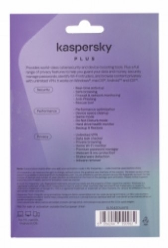 Programma Kaspersky Plus Pamata Licence 1 Gads 1 Iekārtai image 2
