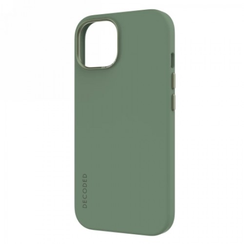 Decoded - silicone protective case for iPhone 15 compatible with MagSafe (sage leaf green) image 2