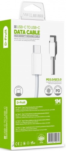 D-Fruit cable USB-C - USB-C 1m, white (DF901C) image 2